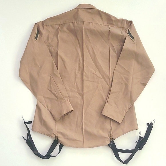 DEFENSE Logistics Agency Tan Button-Up Military Shirt - Picture 2 of 5